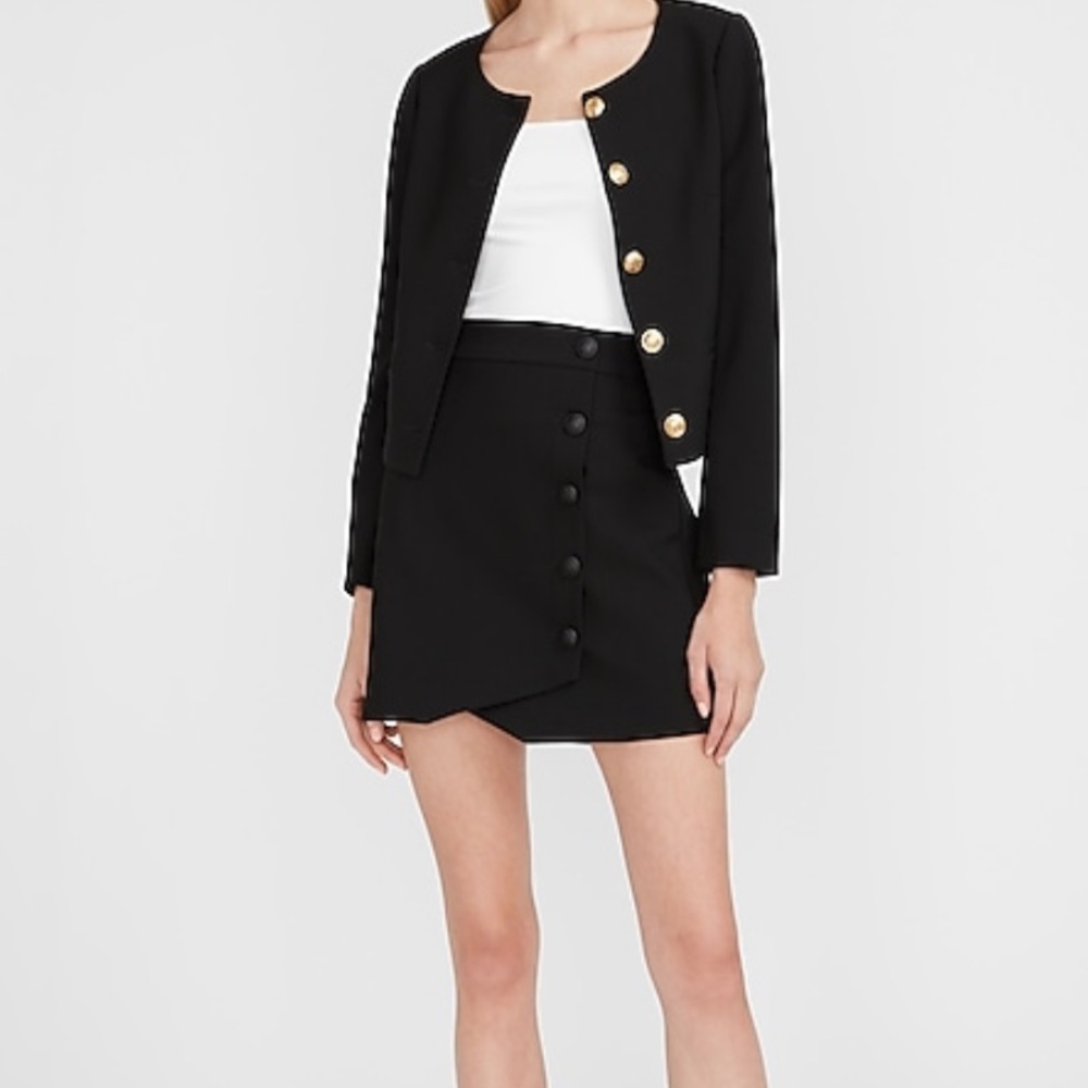 Express High Waisted Soft & Sleek Button Side Pen… - image 4